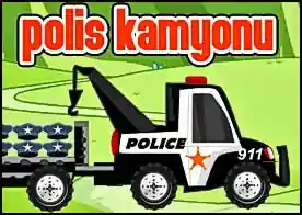 Polis kamyonetini kullanarak çeşitli trafik eşyalarını depoya götürün