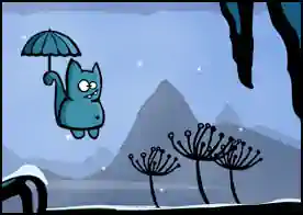 Şemsiyeli Mavi Kedi - 